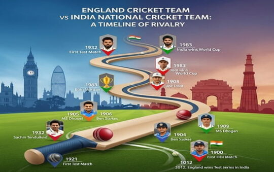 England vs India National Cricket Team Timeline